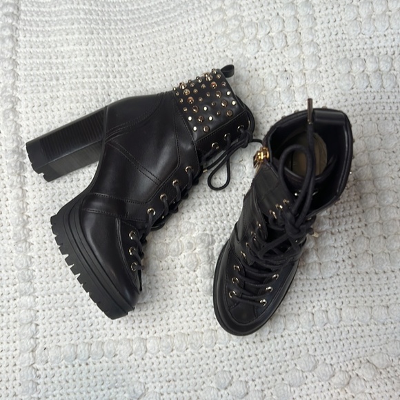 Michael Kors Yvonne Studded Leather Boot brown size 6 - Picture 1 of 9